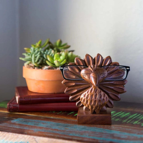 Handcrafted Peacock-Shaped Spectacle Holder