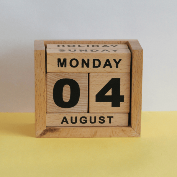 Handcrafted Wooden Block Calendar