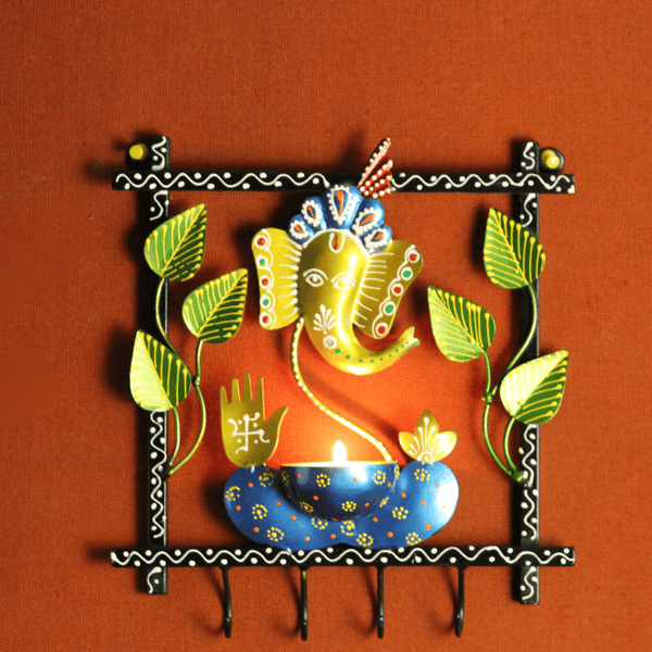 Sri Ganesh Tea Light & Key Holder Frame