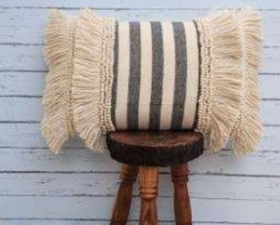 Fringe Fiesta Handwoven Cotton Pillow Cover