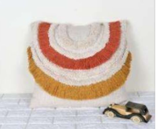 Fringed Fiesta Handwoven Cotton Cushion Cover