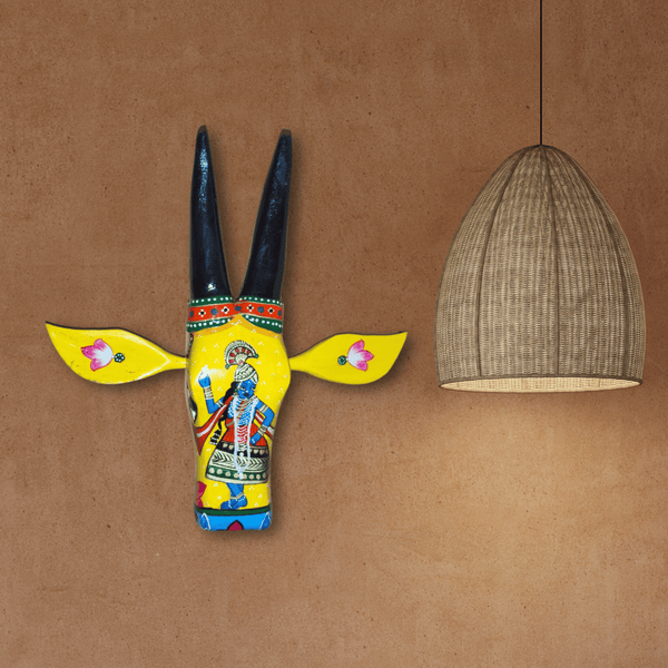 Hand-Painted Wooden Cow Decor