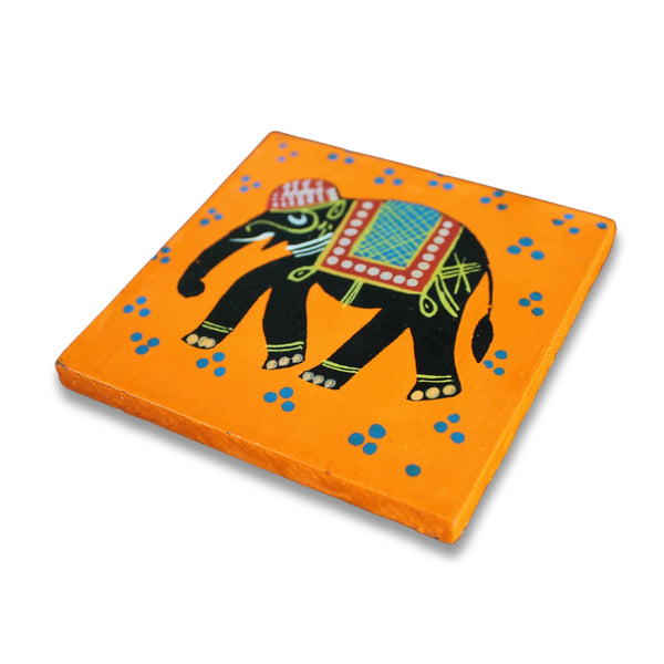 Tea Coasters, Elephant Design, Set of 4