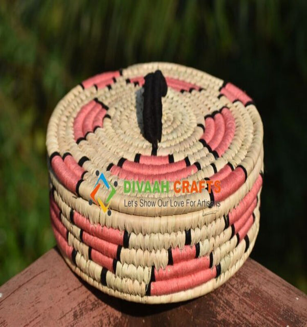 Striped Palm Leaf Baskets