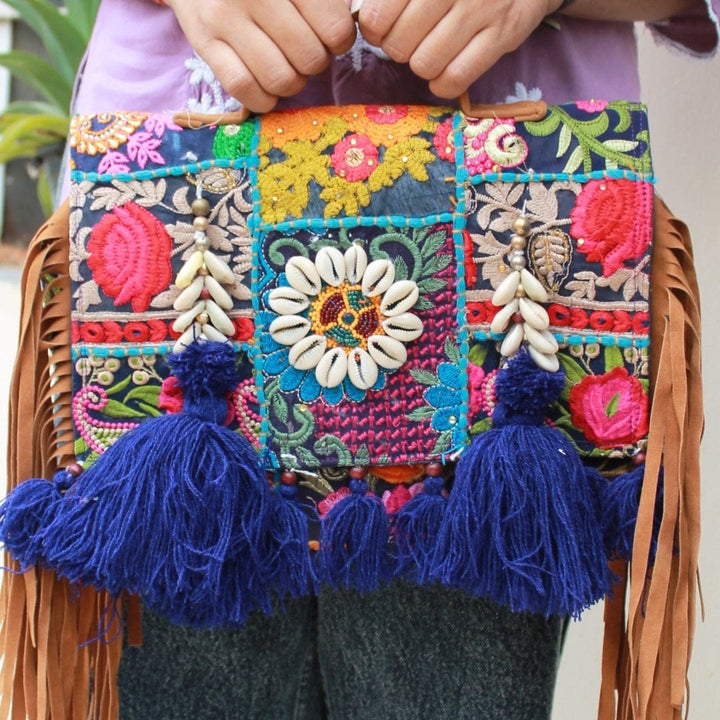 Handmade Kambhari Art Pink Color Traditional Hand Bag