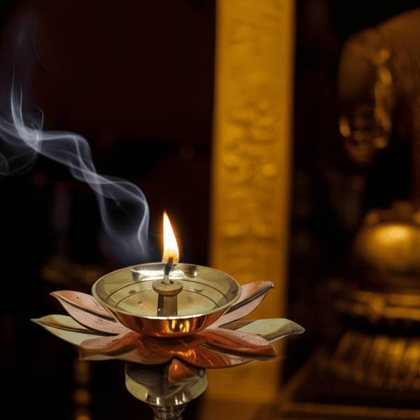 Lotus Shape Metal Diya – Traditional Charm