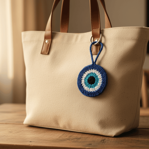 Evil Eye Wooden Earbuds Pouch