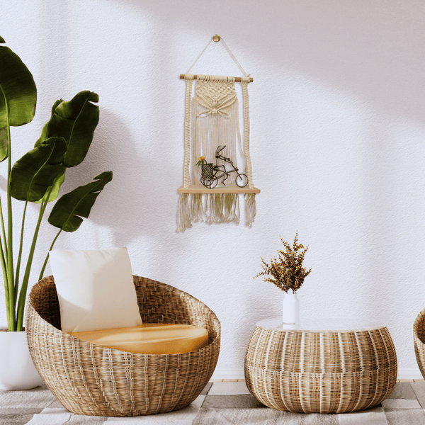 Macrame Wall Hanging Shelf, Tier 1