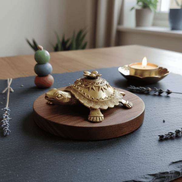 Tribal Dhokra Art Turtle Figurine