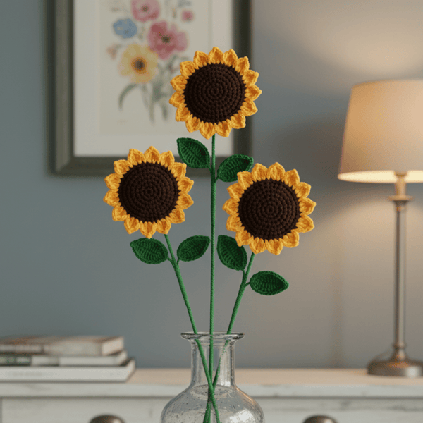 Decorative Crochet Sunflower - Set of 2