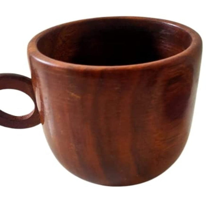 Natural Wood Tea and Coffee Cup with Saucer