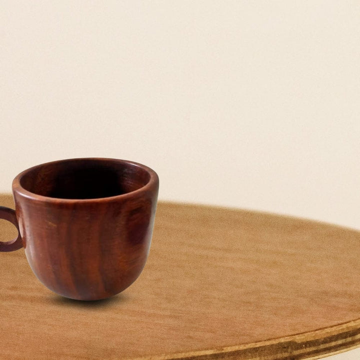 Natural Wood Tea and Coffee Cup with Saucer