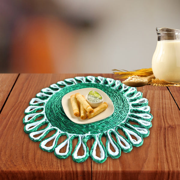 Sabai Grass Table Mat, Flower Design