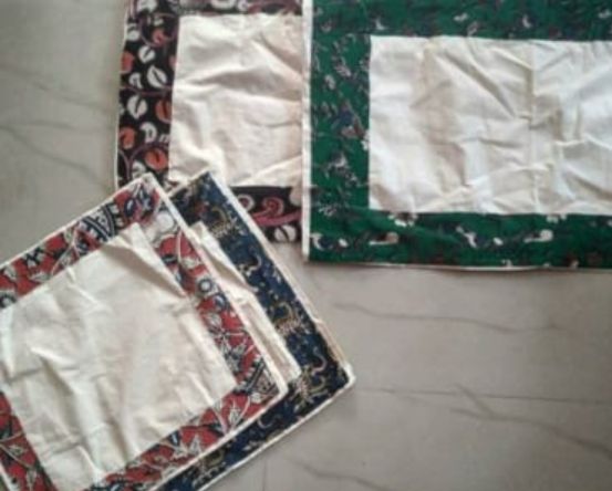 Handmade Cotton Pillow Covers - Kalamkari Panel (Set Of 2 )