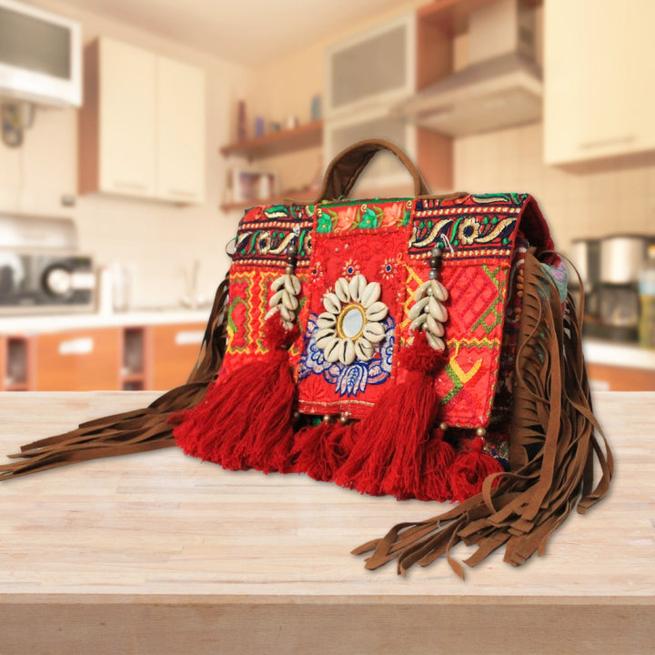 Handmade Kambhari Art Boho Hand Bag