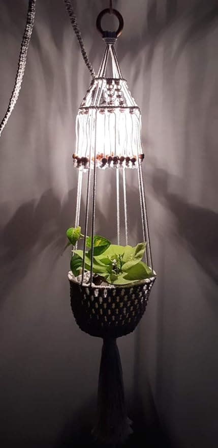 Macrame Indoor Lantern With Hanging Planter