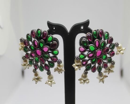 Handmade Indian Earrings with Gems