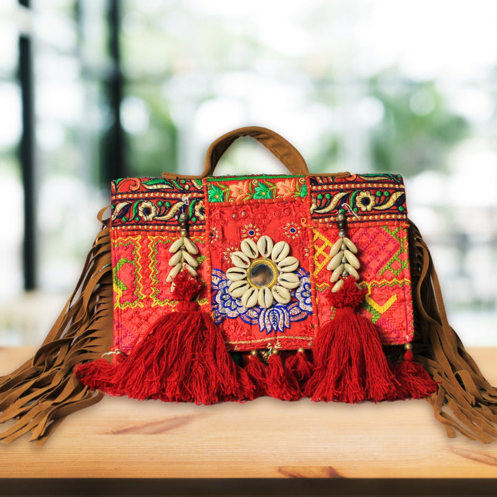 Handmade Kambhari Art Boho Hand Bag