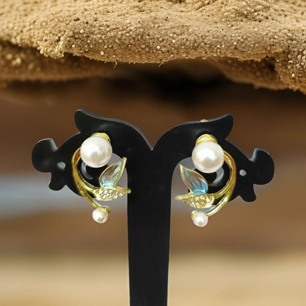 Gold-Plated Pearl Earrings