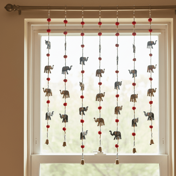 Handmade Ceramic Elephant Toran (Set of 2)