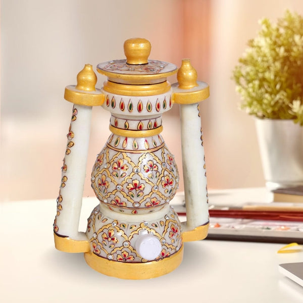 Marble Table Lamp - Meenakari Art