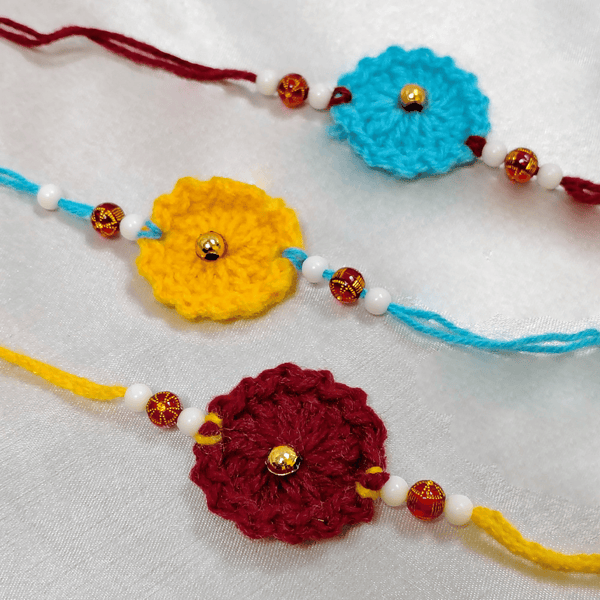 Handmade Wool Rakhi Set – Pack of 3