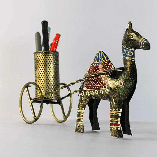 Antique Camel Rickshaw Pen Stand from Jodhpur