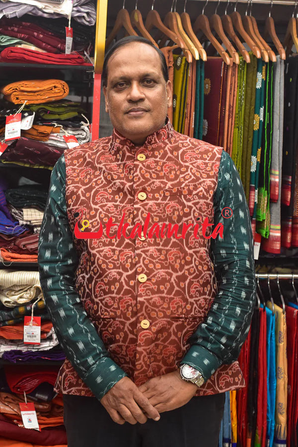 Maroon Chadhei Mix Silk (Jacket)