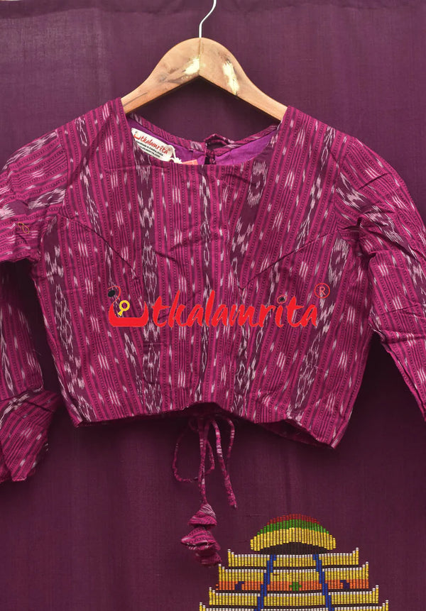 Magenta Ikat Backless Blouse