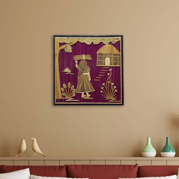 Handmade Sikki Grass Painting