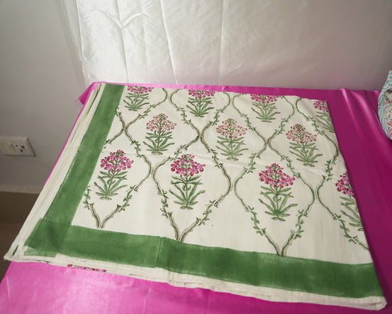 Vintage Offwhite Floral Table Cover