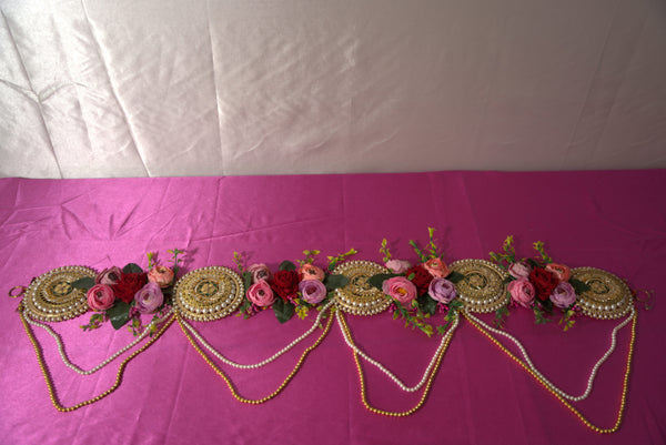 Handmade Flower Banderwar with Delicate Pearl Strands