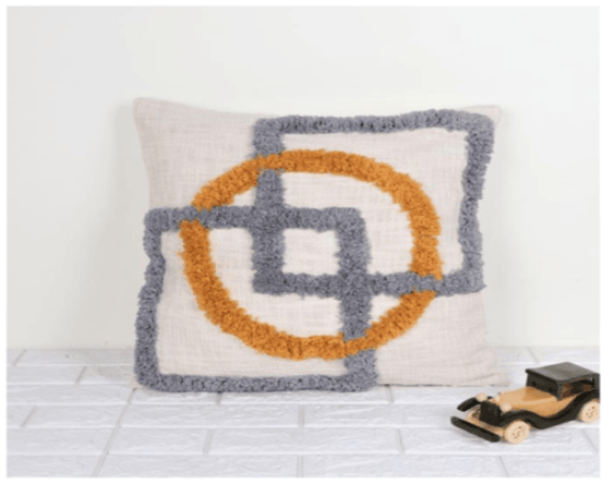 Minimalist Geometric Handwoven Cotton Cushion