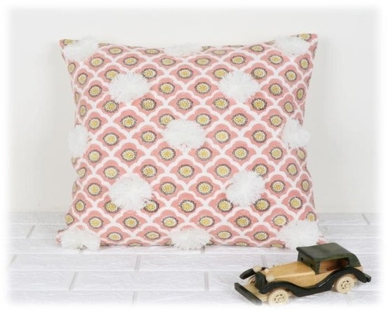 Whimsical Wonder Handwoven Cotton Cushion Cover