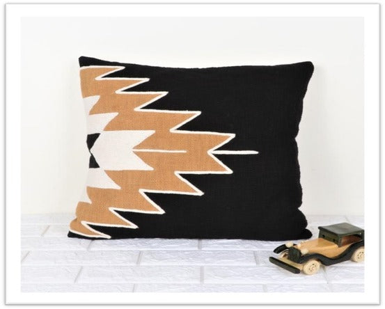 Contemporary Geometric Handwoven Cotton Cushion Cover