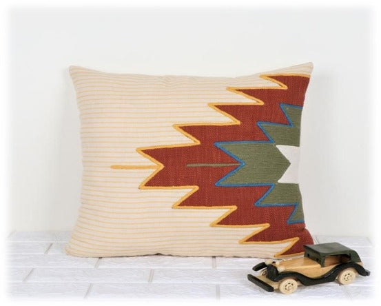 Handwoven Geometric Cotton Cushion Cover