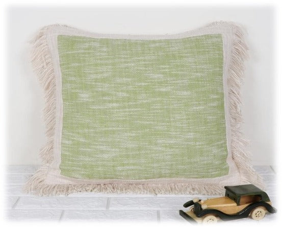 Green Garden Handwoven Cotton Cushion Cover