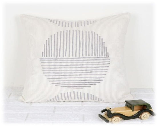 Serene Stripes Handwoven Cotton Cushion Cover