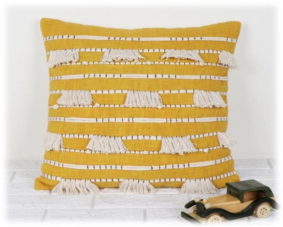 Golden Glow Handmade Cotton Cushion Cover