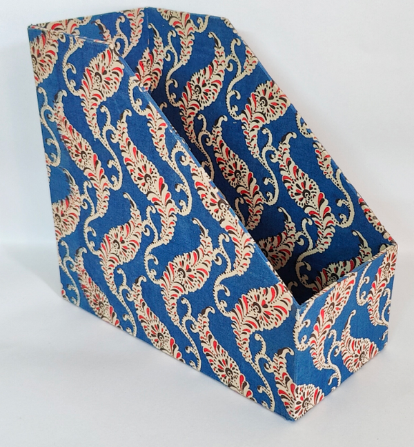 Book holder/File holder, A4 size, Blue, Grey and Red Kalamkari Print