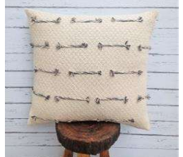 Textured Tassel Handwoven Cotton Cushion Cover