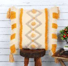 Sunny Diamond Handwoven Cotton Cushion Cover