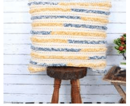 Sunny Stripes Handwoven Cotton Cushion Cover