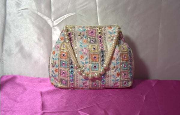 Mirror Work Beaded Handcrafted Elegant Bag