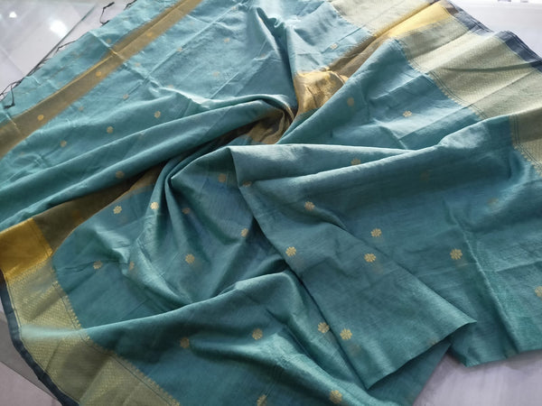 Traditional Handloom Saree In Teal