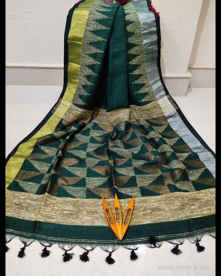 Handwoven Linen Heritage Saree