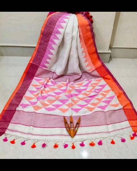 Jamdani Cotton Linen Saree