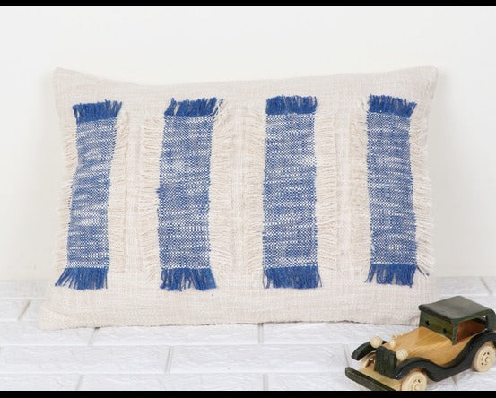 Coastal Stripe Handwoven Cotton Pillow Cover