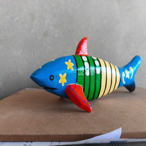 Decorative Wooden Fish with Traditional Motifs
