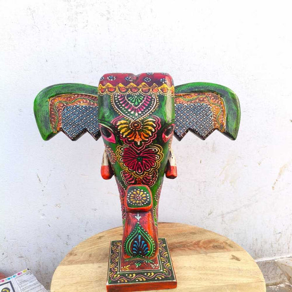 Hand-Painted Elephant Table Decor